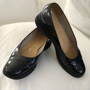 Ferragamo black patent leather flats